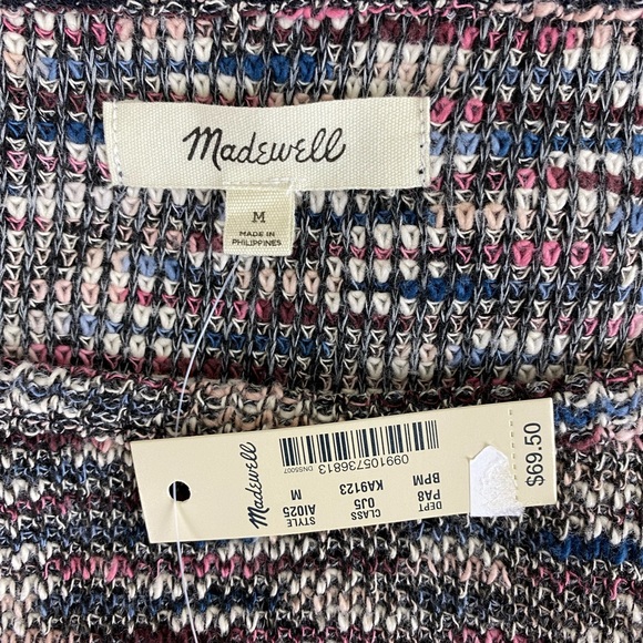 NWT Madewell Cropped Sweater Black/Pink Multi  [075] - Picture 6 of 6